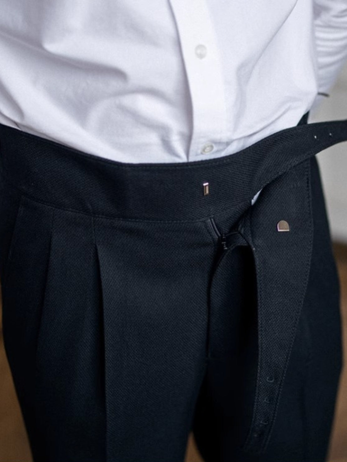 Men's Trousers Black Polyester | Classic Italian Style-5
