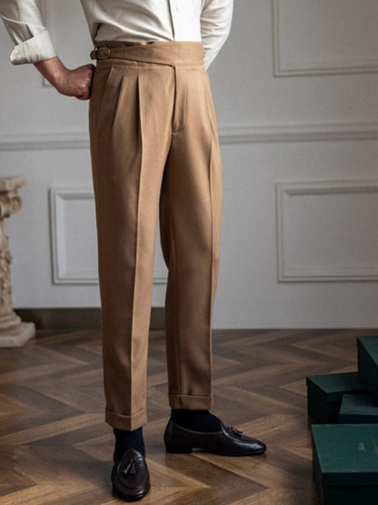 Men's Trousers Black Polyester | Classic Italian Style-2
