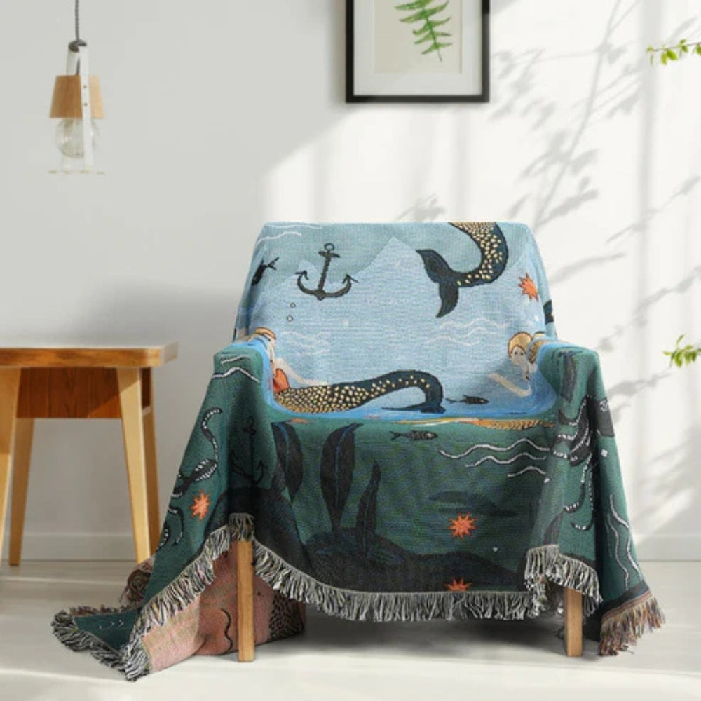 Sofa Cover Multicolor Cotton-Polyester | Oceanic Dreams 5