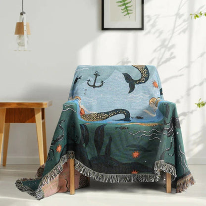 Sofa Cover Multicolor Cotton-Polyester | Oceanic Dreams 5