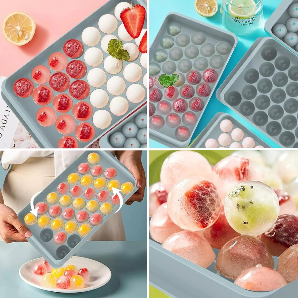Ice Ball Maker Tray Blue Plastic | Elegant Sips 4