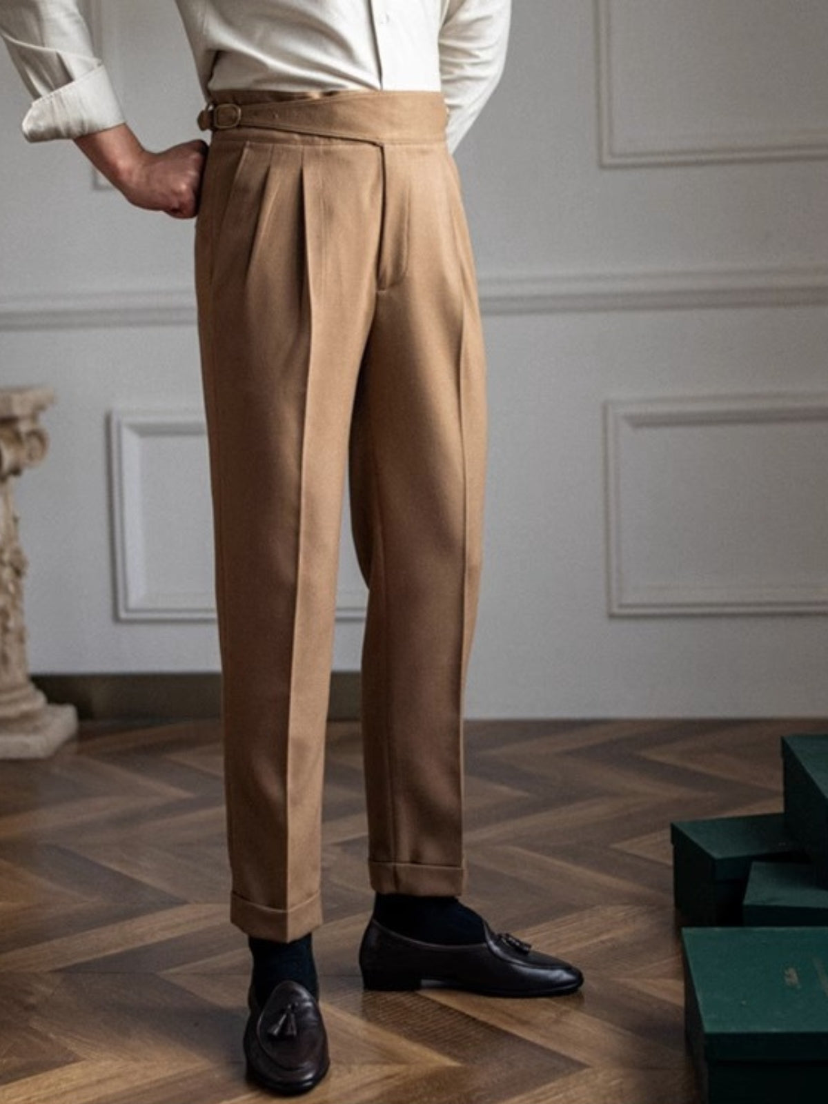 Variant image for Men's Trousers Black Polyester | Classic Italian Style-9