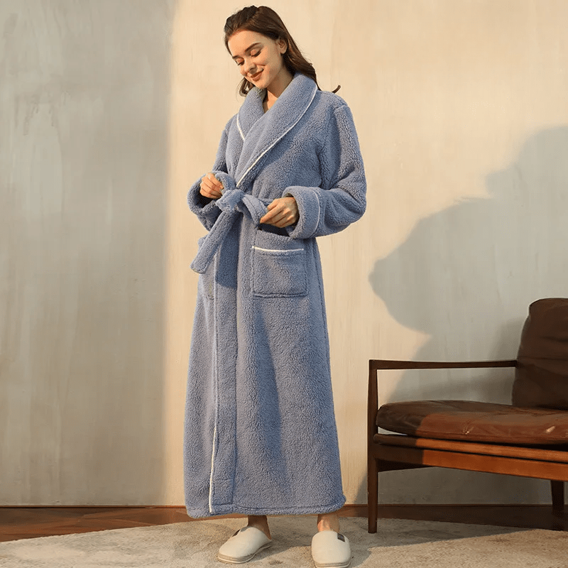 Neville | Unisex Plush Fleece Bathrobe for Women