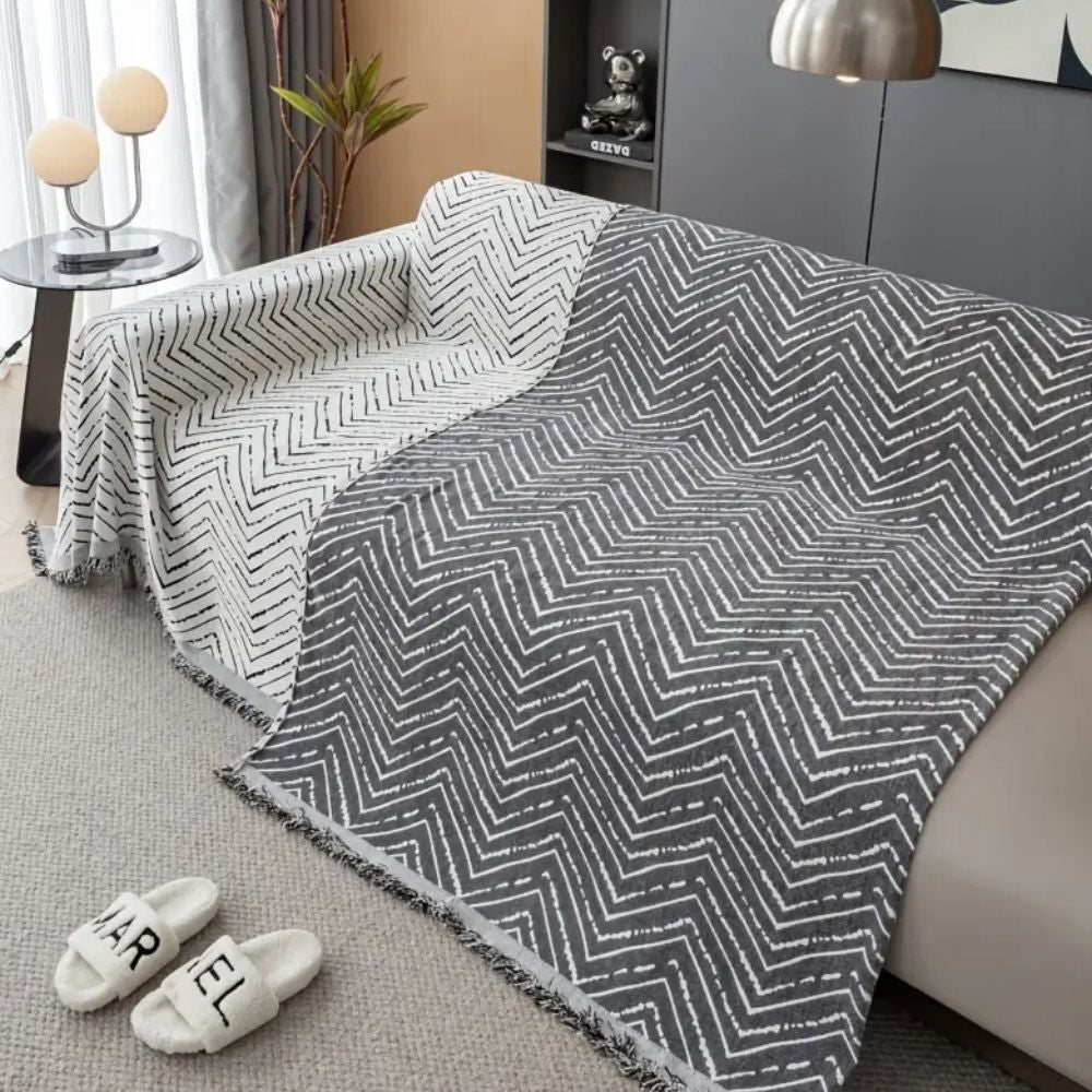 Sofa Cover Beige Chenille Textured Weave | Horizon 3