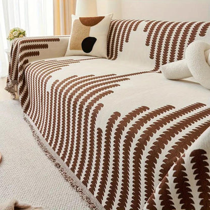 Sofa Cover Gray Chenille Non-Slip | Elegant Comfort 4