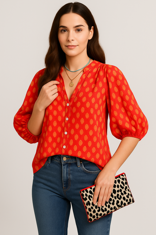 Women Boho Button-Up Blouse | Dahlia