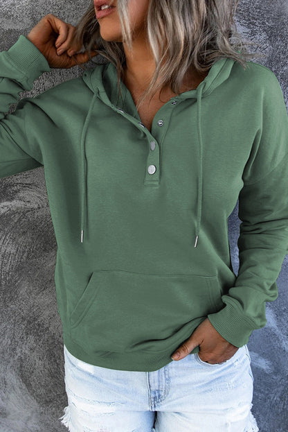 Women Hooded Button Sweatshirt | Amora