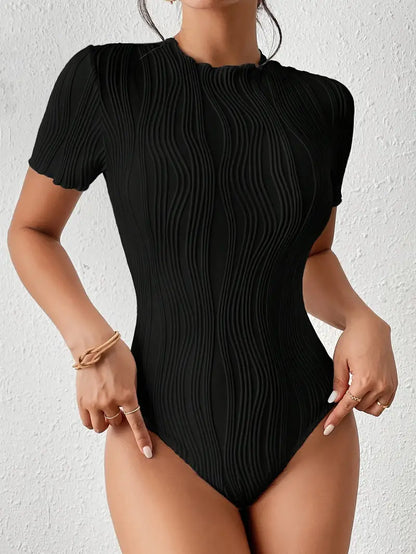 Variant image for Women Bodysuit Black Stretch Fabric | Ruth-6