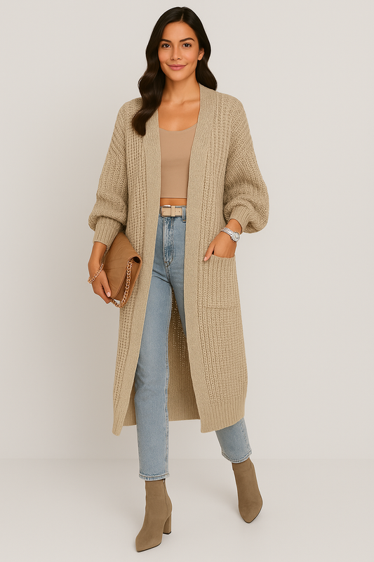 Women Chunky Knit Long Cardigan | Narelle