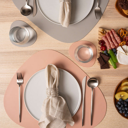 Designer PU Leather Placemat & Coaster Set