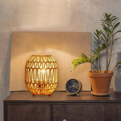 Home Rattan Lamp Boho Design Natural Rattan | Serenity-1