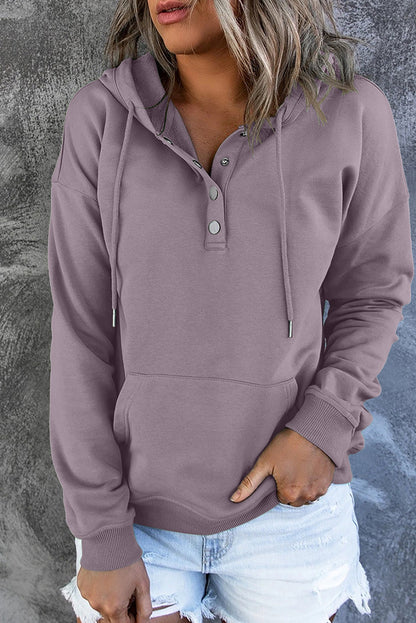 Women Hooded Button Sweatshirt | Amora