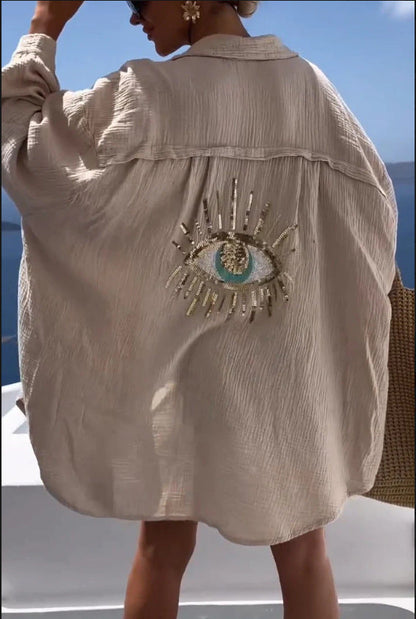 Men Embroidered Oversized Shirt Dress | Ruth