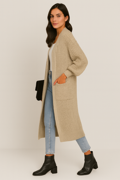 Women Chunky Knit Long Cardigan | Narelle