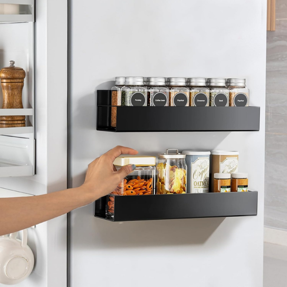Magnetic Spice Rack Black Carbon Steel | Kitchen Organizer 3