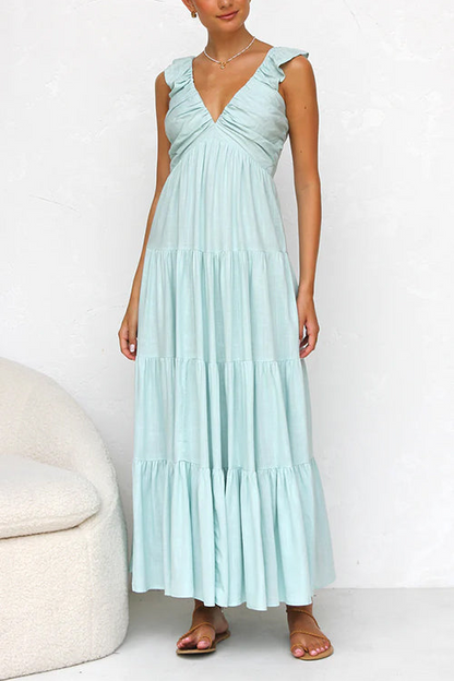 Flowing Ruffle Maxi Dress | Veronica