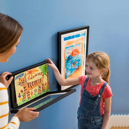 Children's Art Frame Natural Wood | Creative Display for Kids' Artwork 2