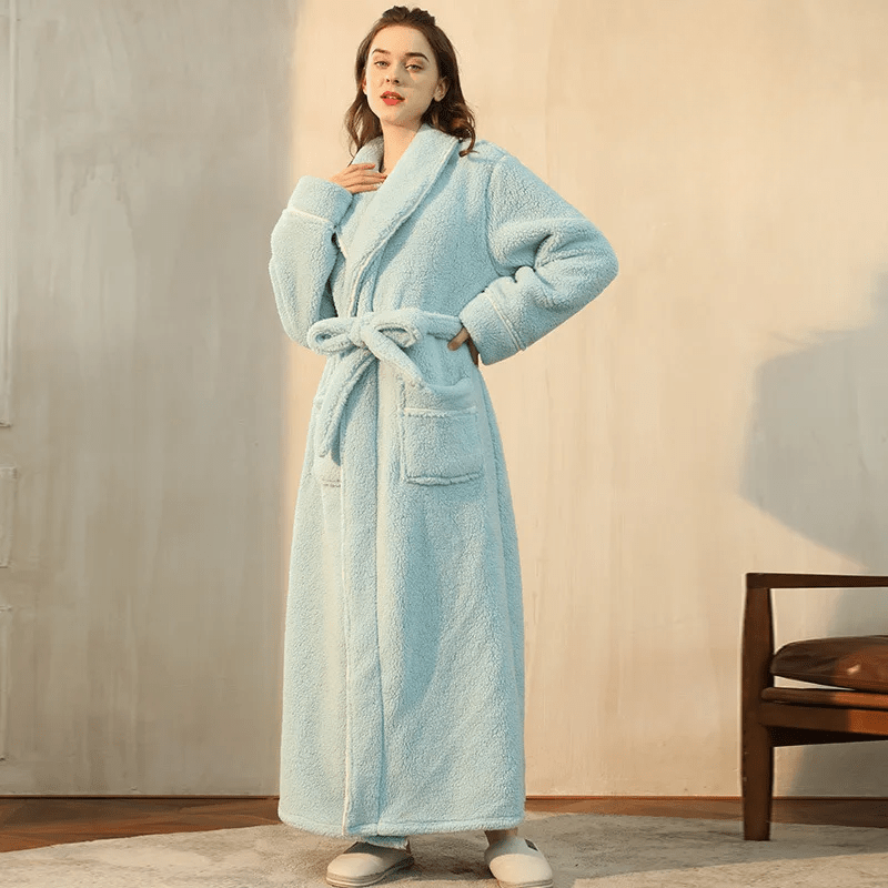 Neville | Unisex Plush Fleece Bathrobe for Women