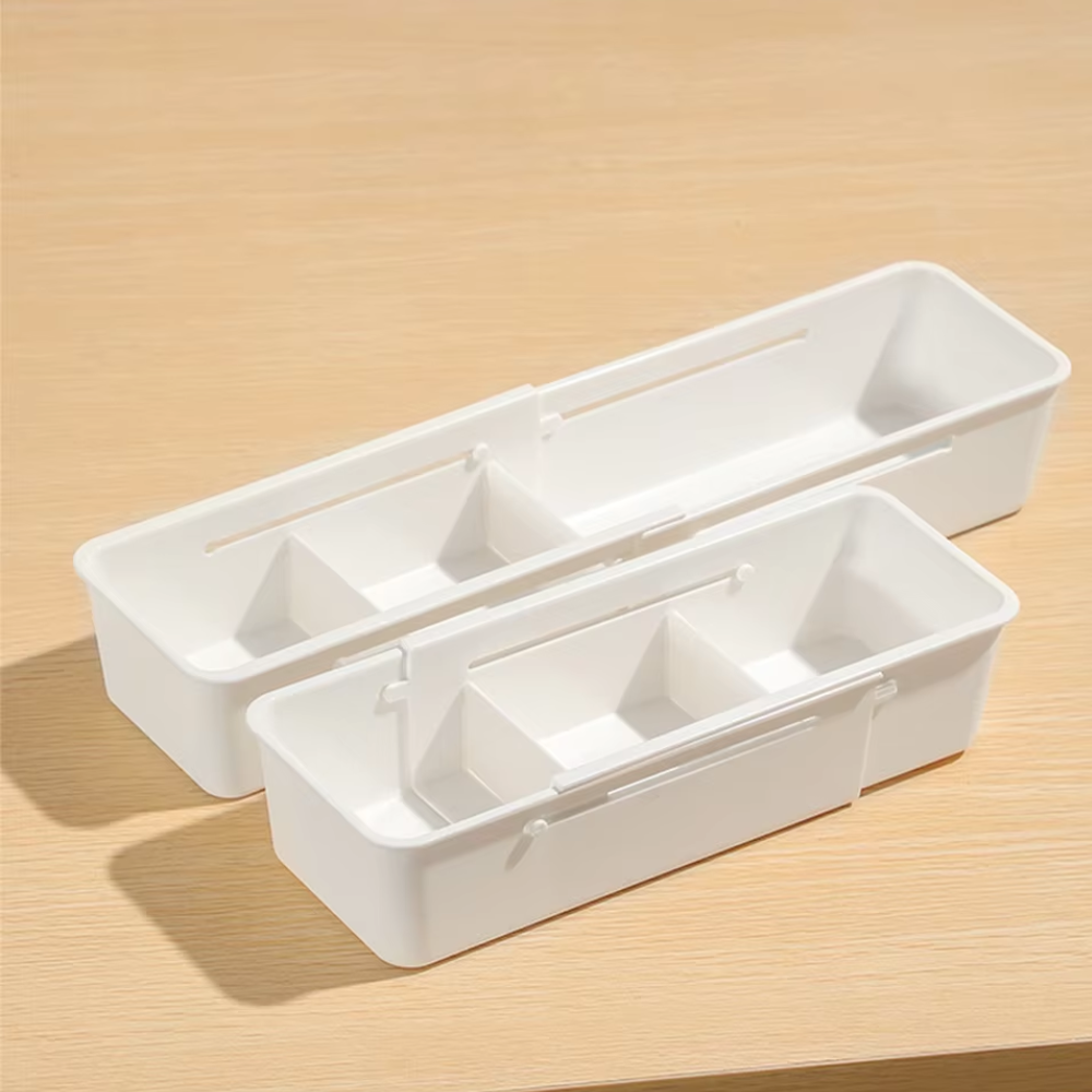 Home Expandable Box Organizer White Plastic | Elegant Design 4