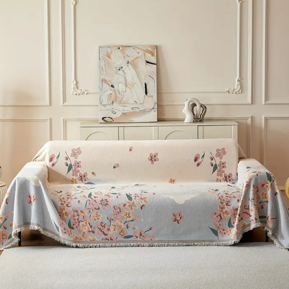 Sofa Cover Floral Reversible Chenille | Amara 2