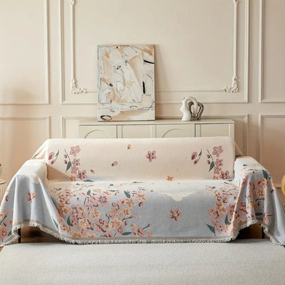 Sofa Cover Floral Reversible Chenille | Amara 2