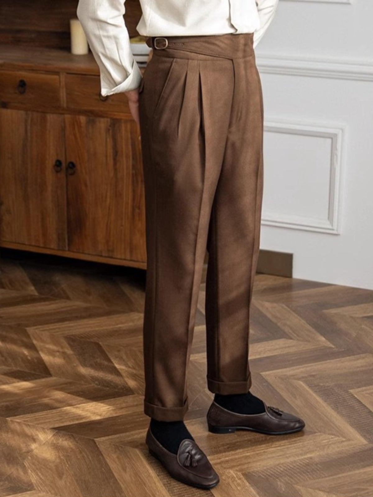 Variant image for Men's Trousers Black Polyester | Classic Italian Style-17