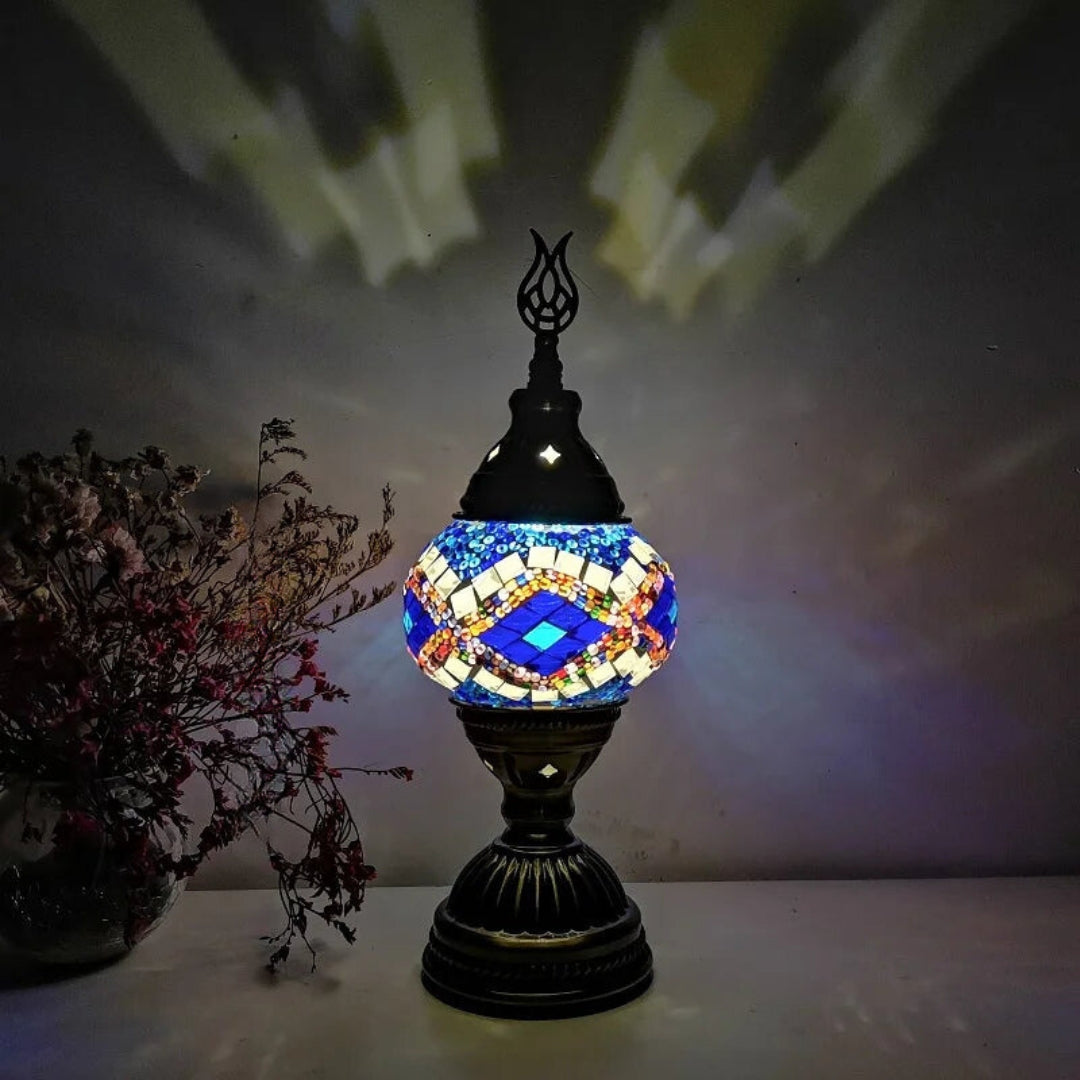Variant image for Colorful Mosaic Glass Table Lamp | Artistic Charm-4