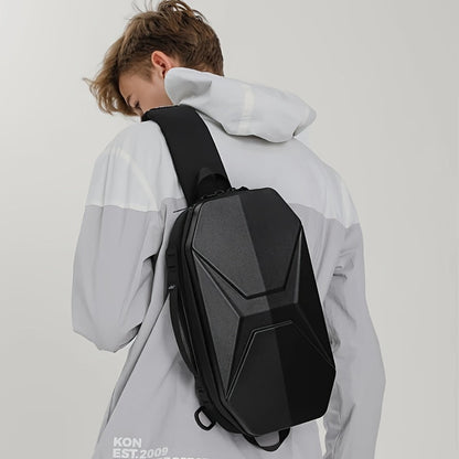 Men Futuristic Hard Shell Sling Bag | Finn