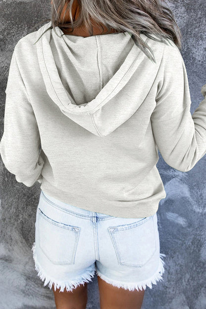 Women Hooded Button Sweatshirt | Amora