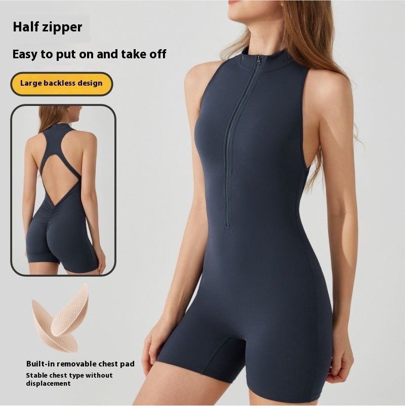 Women Jumpsuit Sea Blue Nylon Spandex | Aurora-4