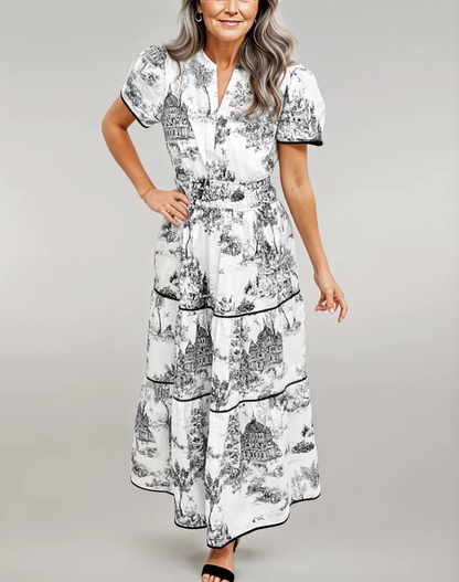 Vintage Print Maxi Dress | Althea