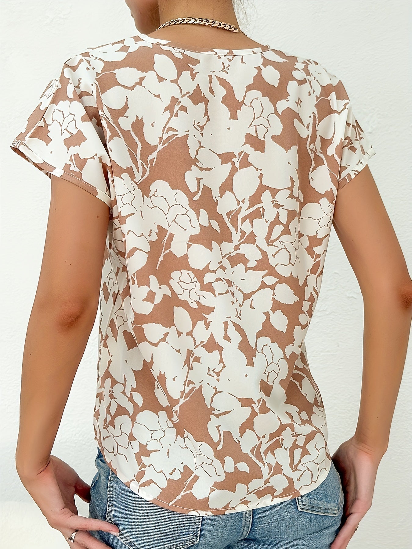 Floral Print V-Neck Blouse | Sina