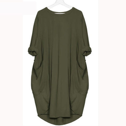 Women Relaxed Pocket Midi Dress | Zoe