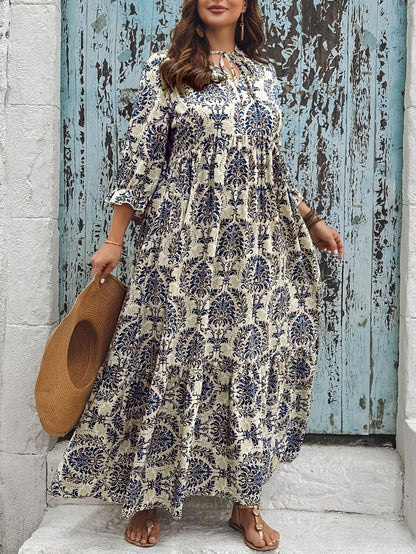 Boho Tiered Printed Maxi Dress | Selah