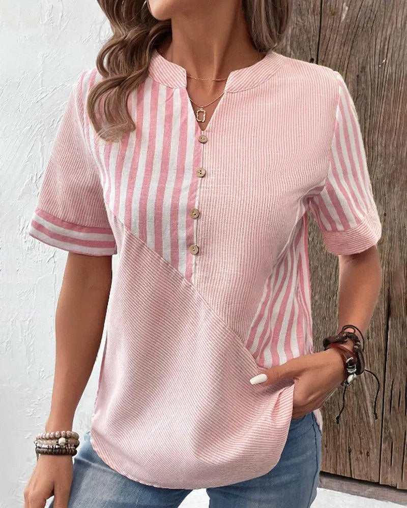 Striped Casual Button-Up Top | Fay