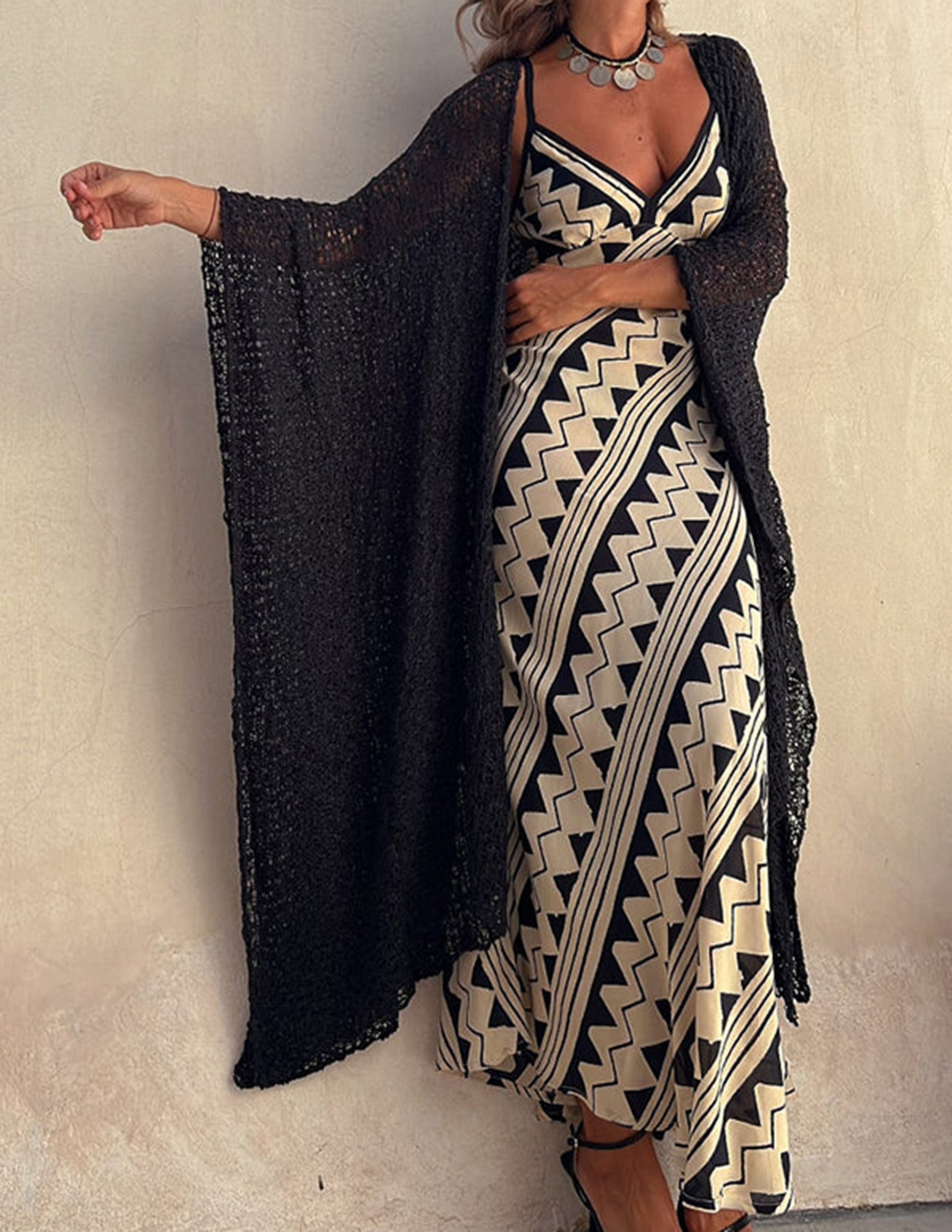 Women Midi Dress Satin Ethnic Print | Cory-4