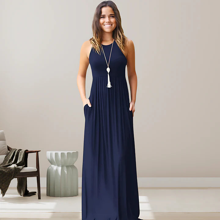 Sleeveless Pocketed Maxi Dress | Aurelia