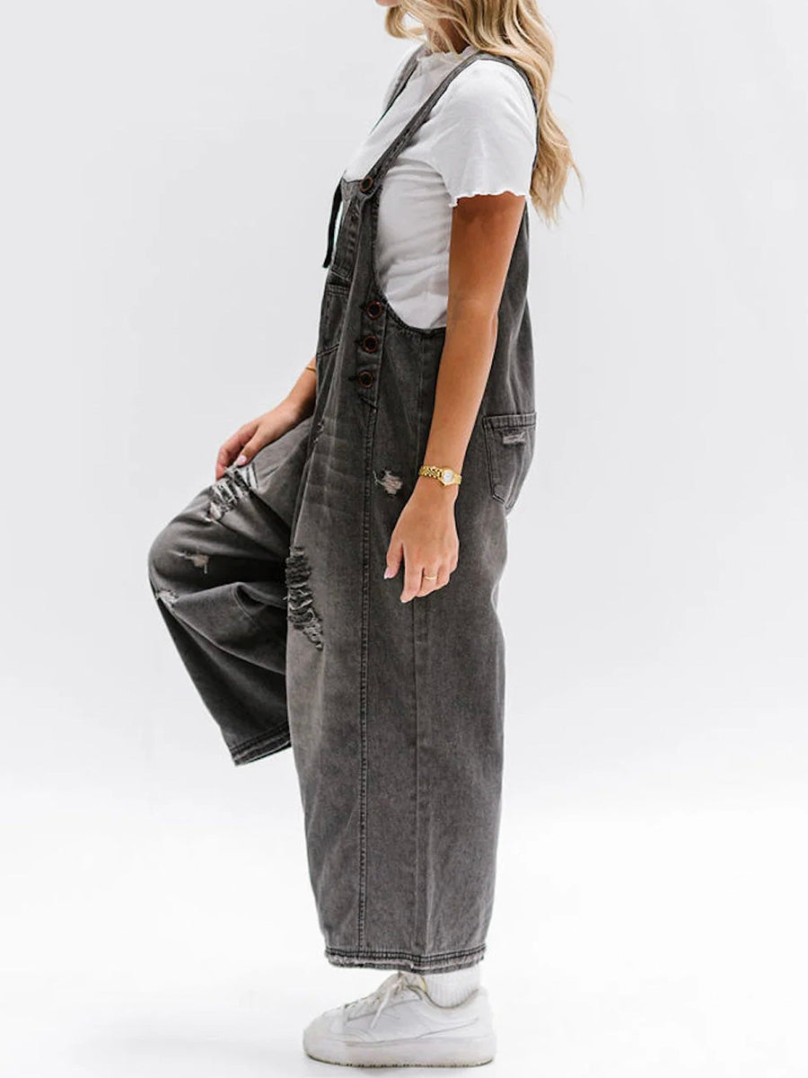 Loose-Fit Used-Look Overalls | Cecilia