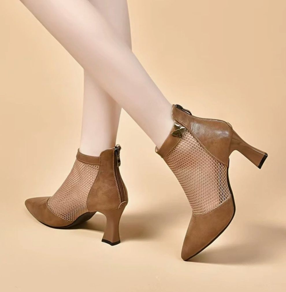 Women Woven Heeled Ankle Boots | Seraphina