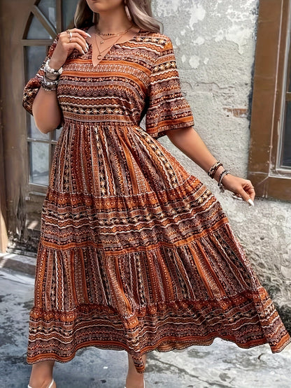 Women Boho V-Neck Maxi Dress | Galilea