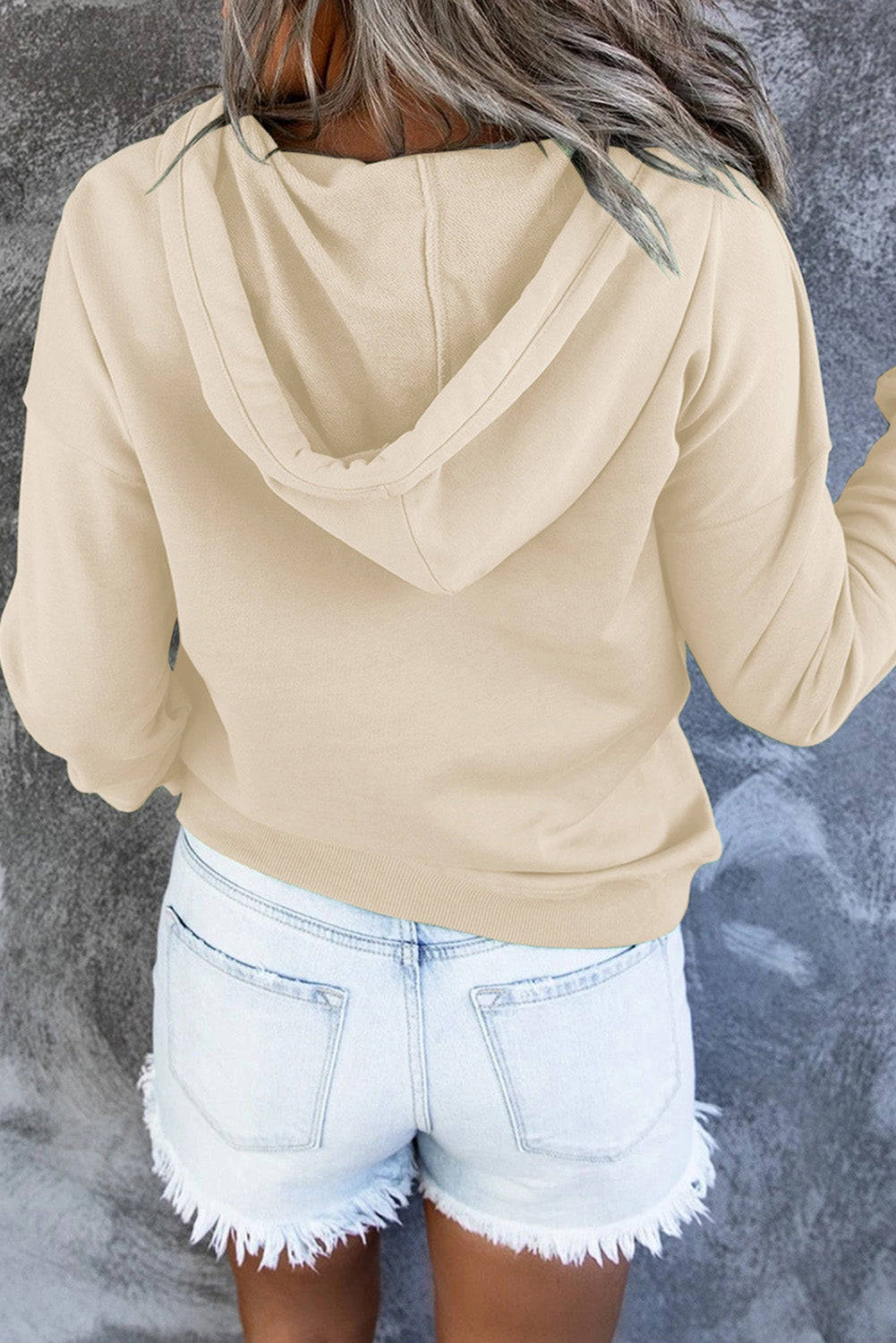 Women Hooded Button Sweatshirt | Amora