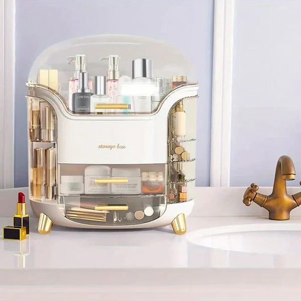 Multi-Level Makeup Organizer with Clear Lid