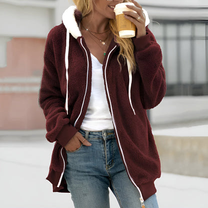 Oversized Sherpa Zip-Up Hoodie | Ella