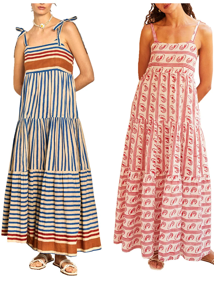 Striped & Printed Maxi Dress | Gladys