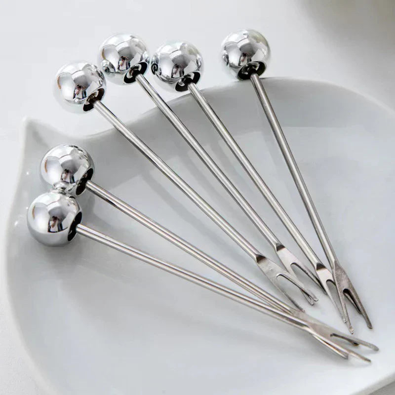 Stainless Steel Tasting Forks Set | Elegant Bear Holder | Perfect for Serving Snacks and Fruits 6