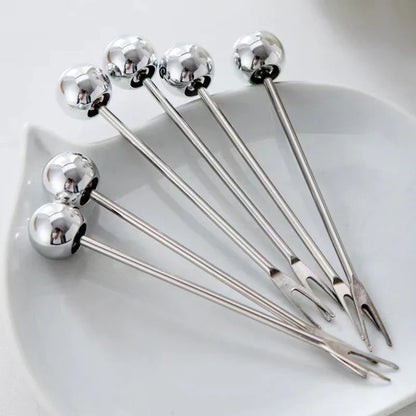 Stainless Steel Tasting Forks Set | Elegant Bear Holder | Perfect for Serving Snacks and Fruits 6