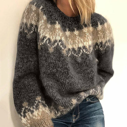 Women Pattern Knit Pullover | Eulalie