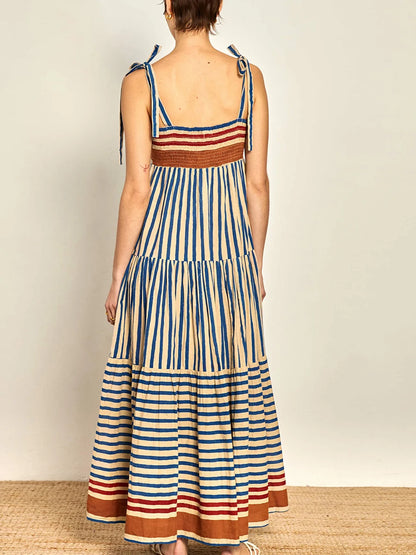 Striped & Printed Maxi Dress | Gladys