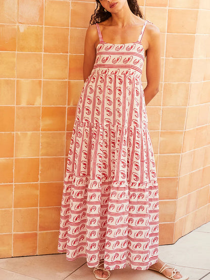 Striped & Printed Maxi Dress | Gladys