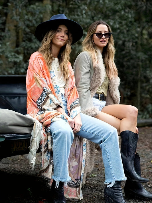 Women Bohemian Printed Kimono | Danielle
